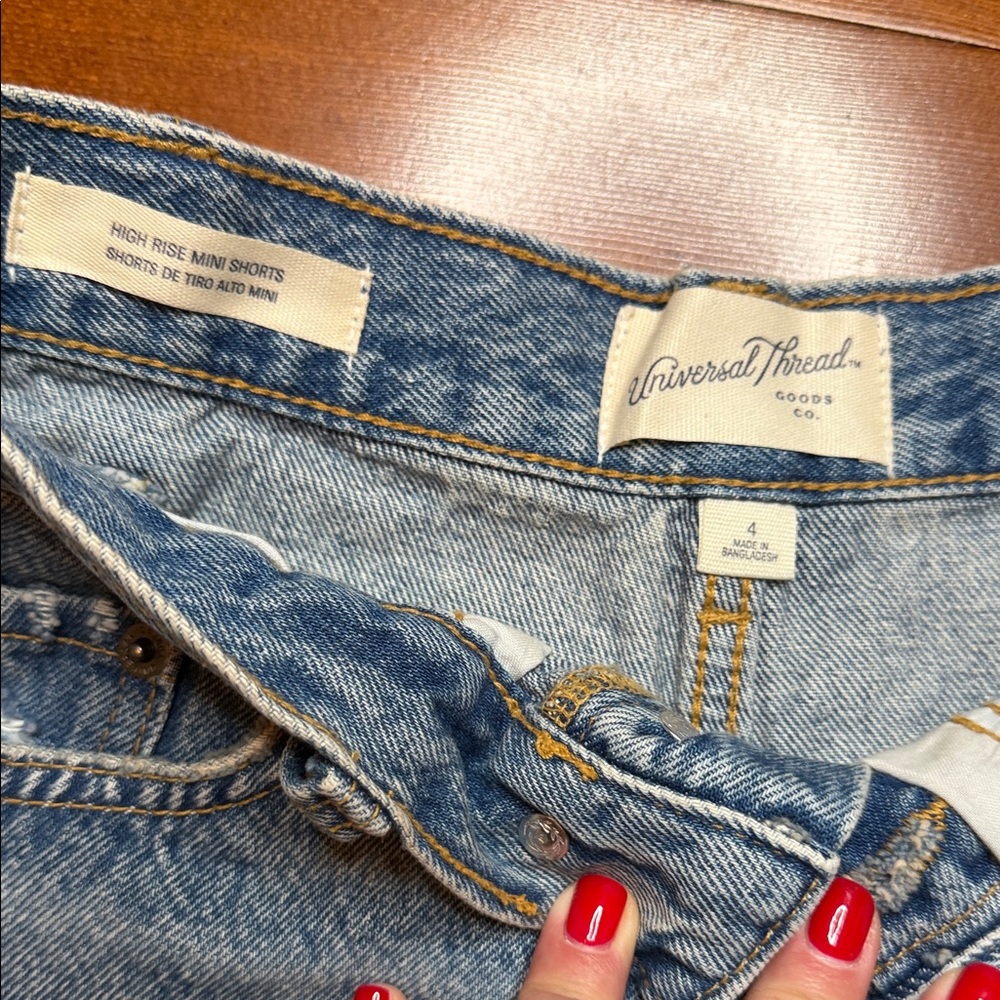 Universal Thread Blue Distressed Jean Shorts - image 2